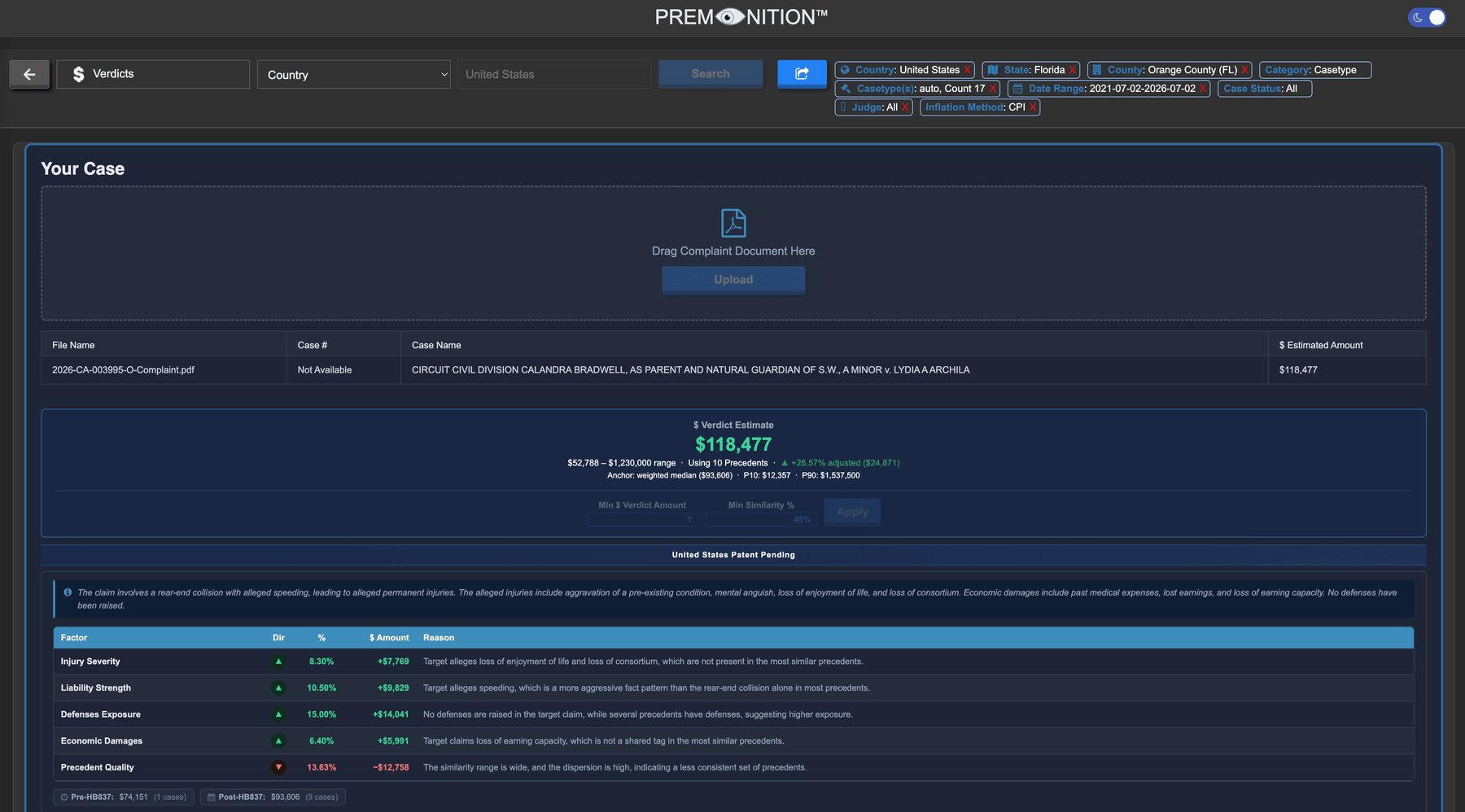 Verdicts screenshot